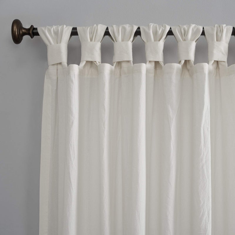 Archaeo Washed Cotton Twist Tab Curtain, 52" x 84", Cream - Image 2